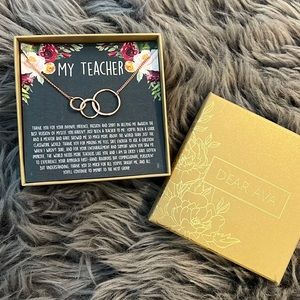 Dear Ava Rose Gold Teacher Necklace - Heartfelt Card & Jewelry Gift